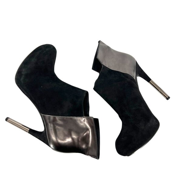 Sigerson Morrison Baladi Black Metallic Stiletto Ankle Boots Size 9 - Picture 3 of 11